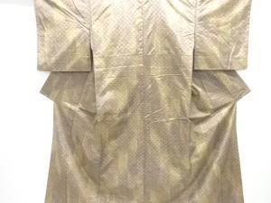 雨縞に抽象模様織出し手織り紬着物